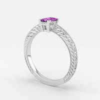 0.57 Ct. Sapphire Ring, 14K White Gold 2