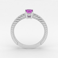 0.57 Ct. Sapphire Ring, 14K White Gold 3