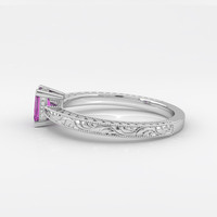 0.57 Ct. Sapphire Ring, 14K White Gold 4