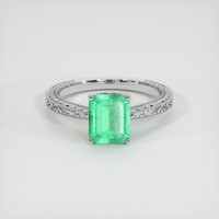 1.38 Ct. Emerald Ring, 18K White Gold 1