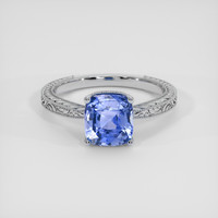 3.03 Ct. Blue Sapphire Ring, 18K White Gold 1