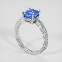 3.03 Ct. Blue Sapphire Ring, 18K White Gold 2