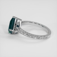 2.11 Ct. Greenish Blue Sapphire Ring, 18K White Gold 4