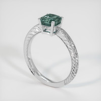 1.75 Ct. Bluish Green Sapphire Ring, 18K White Gold 2