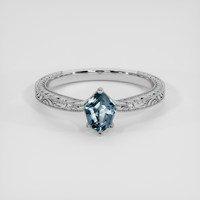 1.17 Ct. Greyish Blue Sapphire Ring, 18K White Gold 1