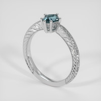 1.17 Ct. Greyish Blue Sapphire Ring, 18K White Gold 2