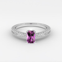 0.57 Ct. Purple Sapphire Ring, 18K White Gold 1