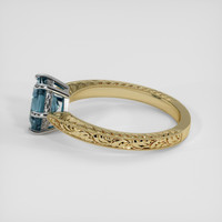 2.63 Ct. Greenish Blue Sapphire Ring, 18K White & Yellow 4