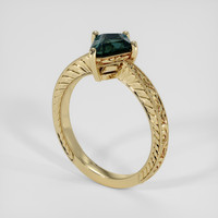 1.13 Ct. Greenish Blue Sapphire Ring, 10K Yellow Gold 2