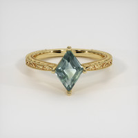 1.16 Ct. Bluish Green Sapphire Ring, 14K Yellow Gold 1