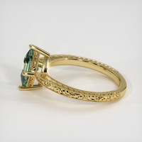 1.16 Ct. Bluish Green Sapphire Ring, 14K Yellow Gold 4