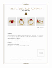 Ruby Ring 3.06 Ct., 14K Yellow Gold Appraisal