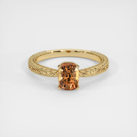 1.36 Ct. Orangish Brown Sapphire Ring, 14K Yellow Gold 1