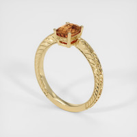 1.36 Ct. Orangish Brown Sapphire Ring, 14K Yellow Gold 2