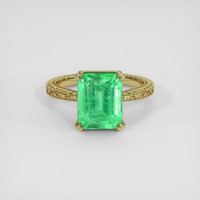 3.31 Ct. Emerald Ring, 18K Yellow Gold 1