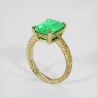 3.31 Ct. Emerald Ring, 18K Yellow Gold 2