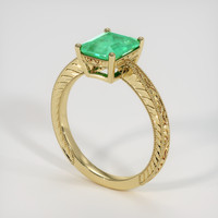 1.38 Ct. Emerald Ring, 18K Yellow Gold 2