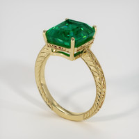 7.02 Ct. Emerald Ring, 18K Yellow Gold 2