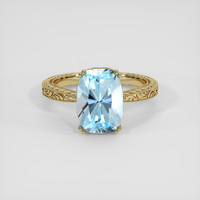 7.82 Ct. Sky Blue Topaz Ring, 18K Yellow Gold 1