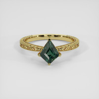 1.44 Ct. Bluish Green Sapphire Ring, 18K Yellow Gold 1