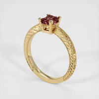 1.09 Ct. Pinkish Brown Sapphire Ring, 18K Yellow Gold 2