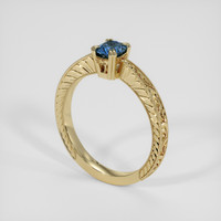 0.82 Ct. Blue Sapphire Ring, 18K Yellow Gold 2