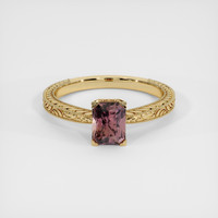 1.32 Ct. Pinkish Brown Sapphire Ring, 18K Yellow Gold 1