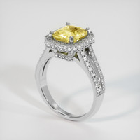 2.62 Ct. Yellow Sapphire Ring, Platinum 950 2