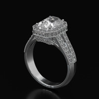3.16 Ct. White Sapphire Ring, Platinum 950 2