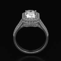 3.16 Ct. White Sapphire Ring, Platinum 950 3