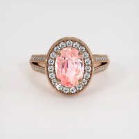 2.77 Ct. Padparadscha Sapphire Ring, 14K Rose Gold 1