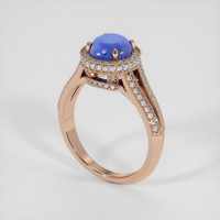 3.31 Ct. Blue Sapphire Ring, 14K Rose Gold 2