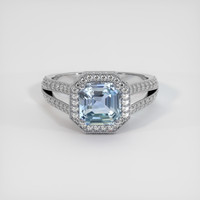 1.58 Ct. Blue Sapphire Ring, 10K White Gold 1