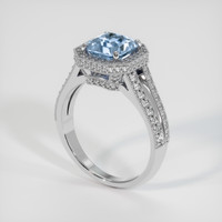 1.58 Ct. Blue Sapphire Ring, 10K White Gold 2