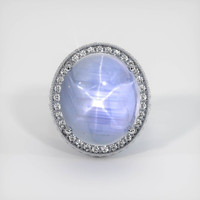 40.62 Ct. Blue Sapphire Ring, 14K White Gold 1