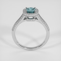 1.05 Ct. Greenish Blue Sapphire Ring, 14K White Gold 3
