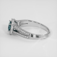 1.05 Ct. Greenish Blue Sapphire Ring, 14K White Gold 4