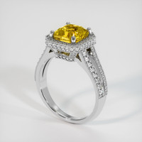 3.02 Ct. Yellow Sapphire Ring, 14K White Gold 2