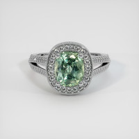 2.78 Ct. Bluish Green Sapphire Ring, 14K White Gold 1
