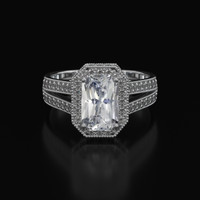 3.16 Ct. Sapphire Ring, 14K White Gold 1