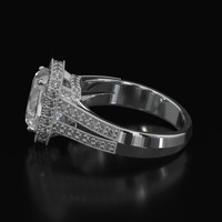 3.16 Ct. Sapphire Ring, 14K White Gold 4