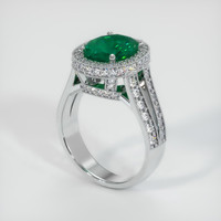 Pave Emerald Ring 2.54 Ct., 18K White Gold Preview