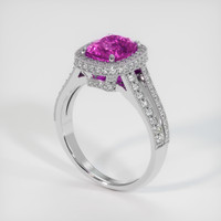 2.38 Ct. Purplish Pink Sapphire Ring, 18K White Gold 2