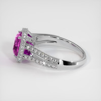 2.38 Ct. Purplish Pink Sapphire Ring, 18K White Gold 4