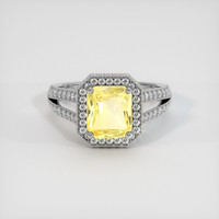 2.62 Ct. Yellow Sapphire Ring, 18K White Gold 1