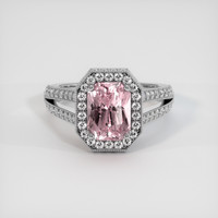 3.19 Ct. Pink Sapphire Ring, 18K White Gold 1