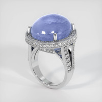 40.62 Ct. Blue Sapphire Ring, 18K White Gold 2