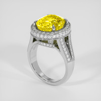 9.73 Ct. Yellow Sapphire Ring, 18K White Gold 2