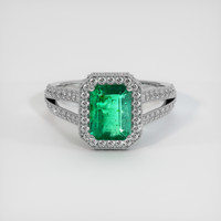 1.49 Ct. Emerald Ring, 18K White Gold 1