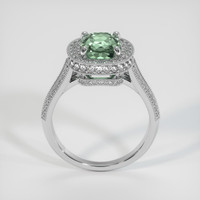 2.78 Ct. Bluish Green Sapphire Ring, 18K White Gold 3
